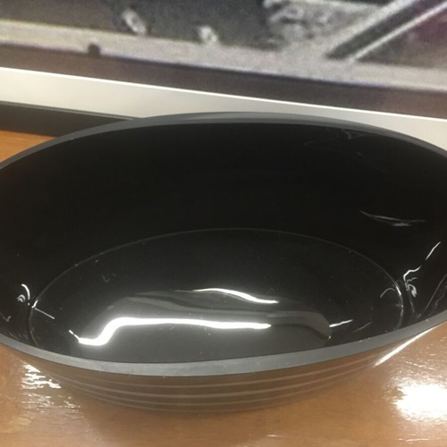 Oval glass vase new, quite heavy, hand-blown