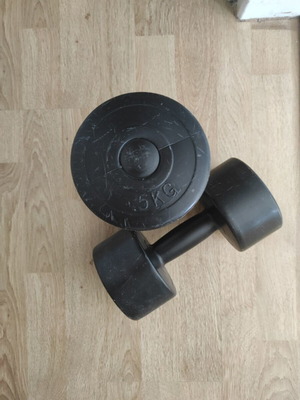 Σετ αλτήρες σαν καινούργιο, 2 x 5kg (10kg σύνολο), μαύρο