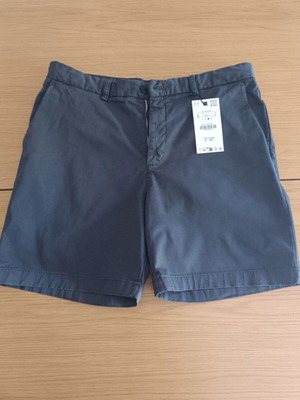 Zara Men's Chino Shorts L Dark Grey Navy Blue New with Tags