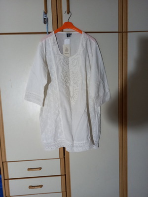 Cotton white dress L new for beachwear