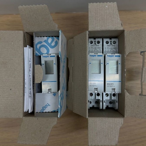 Hager EG071 Digital Weekly DIN Rail Timer 1 Channel 230V 16A, Pack of 3