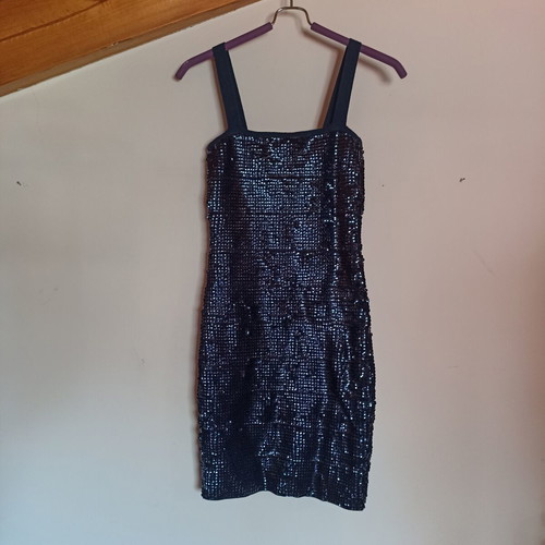 BCBG Max Azria evening mini dress with sequins, new, blue, XS