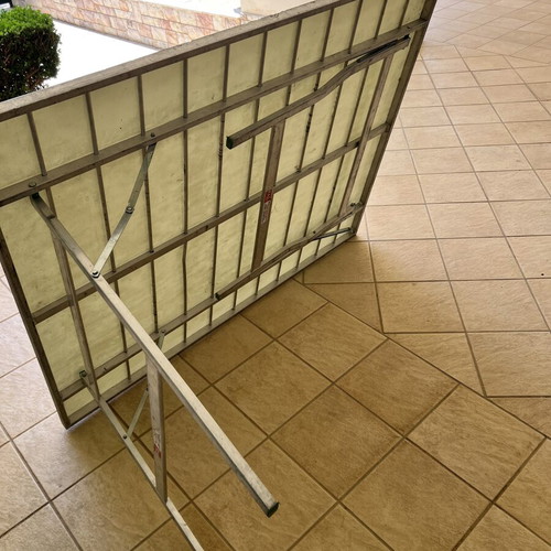 Folding aluminum tables used, set of 3, 1.20x1.50m