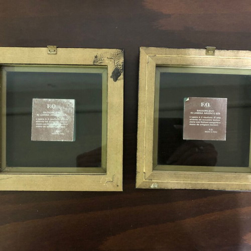 Italian silver 3D frames used, 14x14 cm, wooden frame