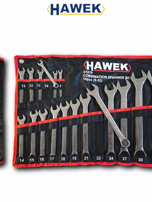 Hawek professional combination spanner set 18 pieces new