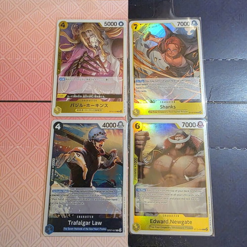 One Piece card game set of 4, like new