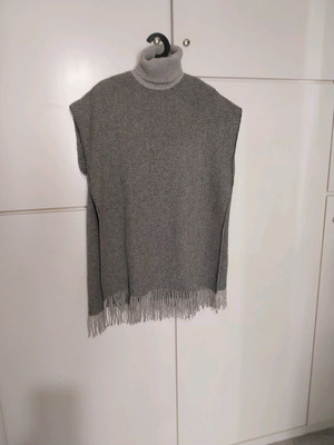 Μπλούζα πλεκτή τύπου πόντσο Marina Rinaldi Max Mara γκρι, σαν καινούργιο, μέγεθος XL