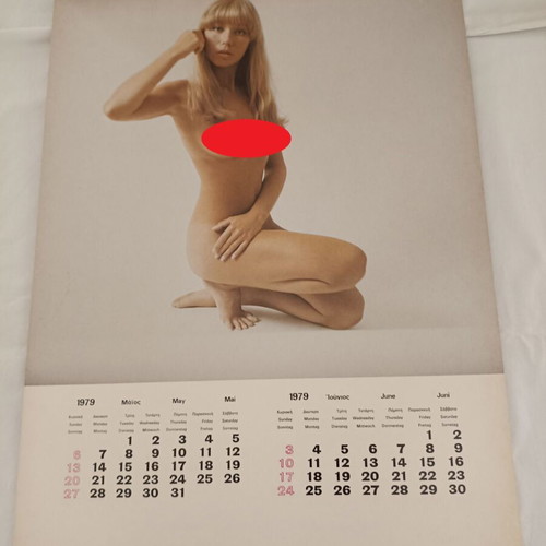 Rare 1979 wall calendar with semi-nude models new