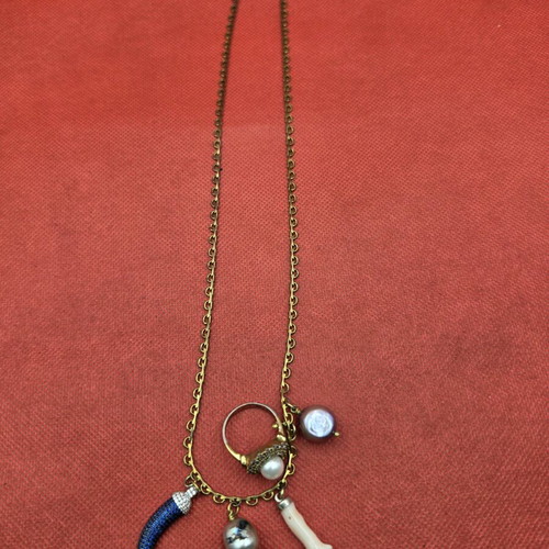 Katerina Psoma 925 Silver Gold Plated Statement Necklace used
