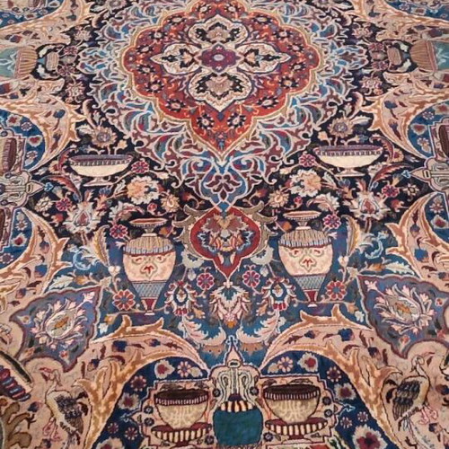 Persian Kashmar Rug Zirhaki Design like new, 5-6m2 wool