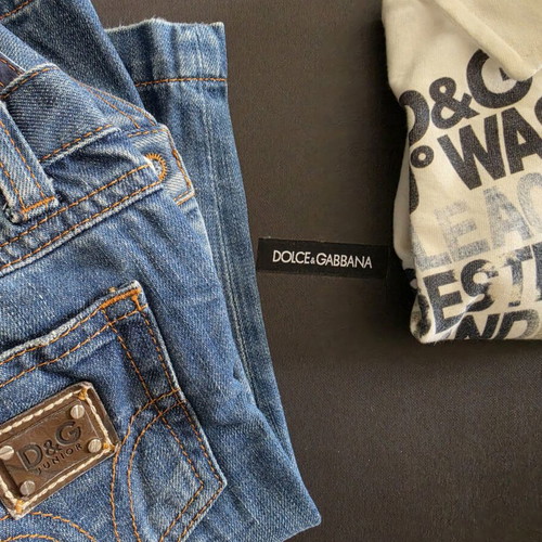 Dolce&Gabbana set No12/18M like new, denim salopette and blouse