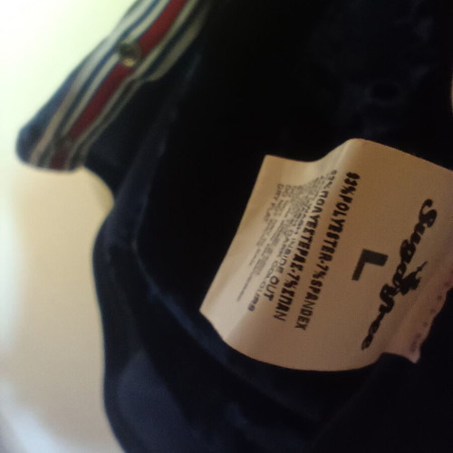 SugarFree hooded shirt Large used, dark blue with side buttons
