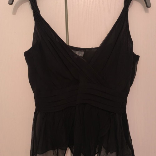 Naf Naf black bustier top with side zipper, wrap style