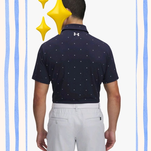 Under Armour Men's Printed Polo Shirt new, size M, blue
