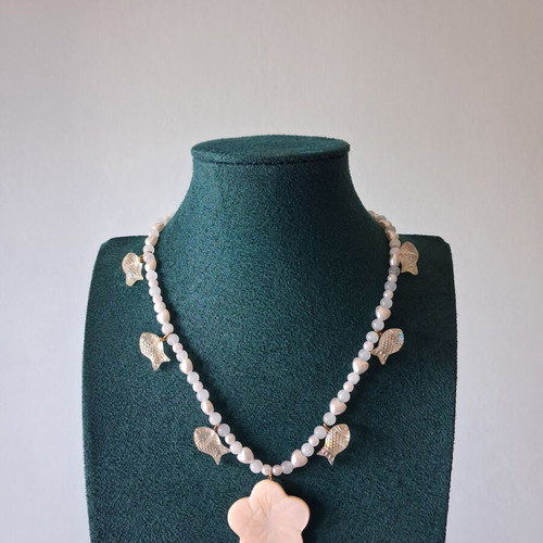 Handmade necklace Frozen Summer new, multicolor with aquamarines and pearls