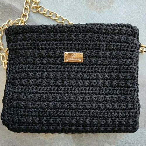 Handmade Bag crossbody black new with gold chain