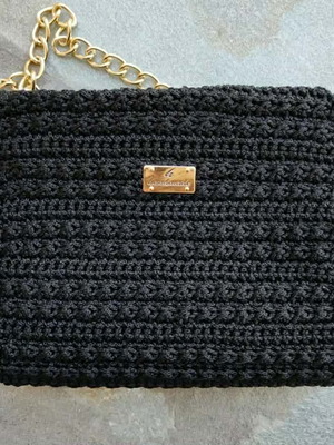 Handmade Bag crossbody black new with gold chain
