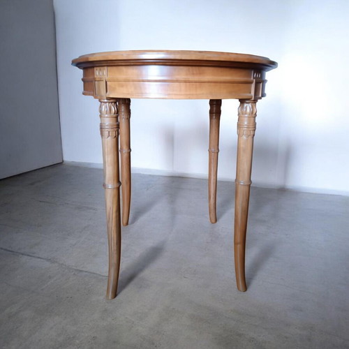 Coffee table round solid walnut wood like new