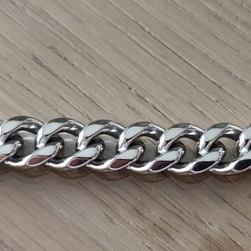 Men's chain bracelet nickel silver color like new, 21 cm