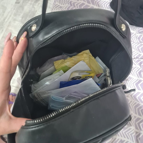 Women's black backpack