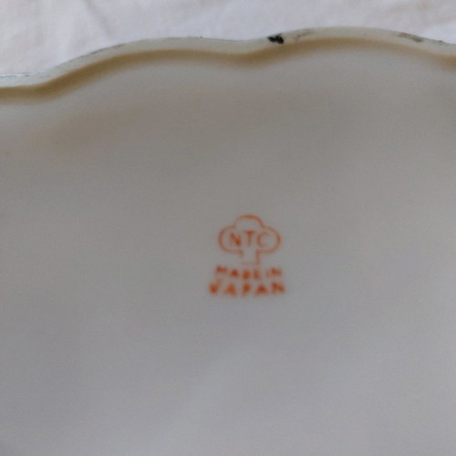 Japanese dynasty fondant dish with dragon in gray colors used 14×5 cm