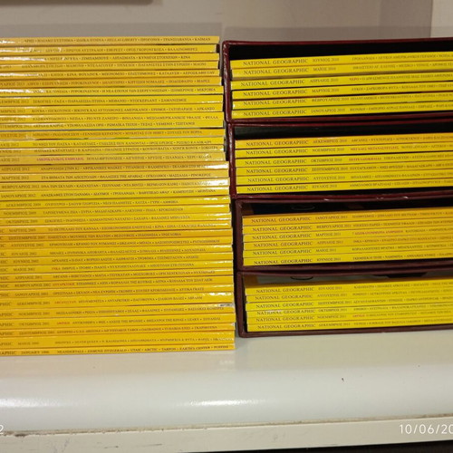 National Geographic magazines used, complete years 2010-2012 with cases