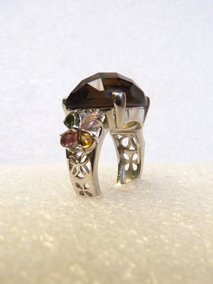 925 Silver ring with semi-precious stones