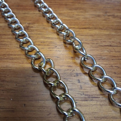 Bag chain used, lightweight, gold tone, 45 cm double length