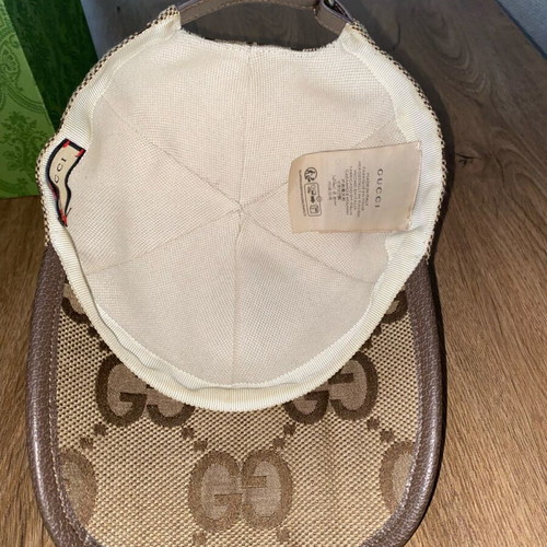 Gucci Jumbo GG Canvas baseball hat used, size M 58, beige