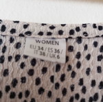 Pepco Mini Babydoll Dress XS, beige with black dots