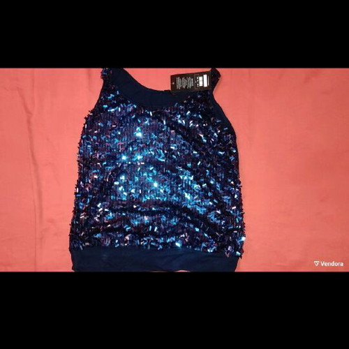 Blue sequin top new with tag