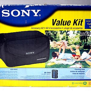 SONY VALUE ACCESSORY KIT HANDYCAM CASE CYBER SHOT ACC-FM30A BATTERY NP FM30