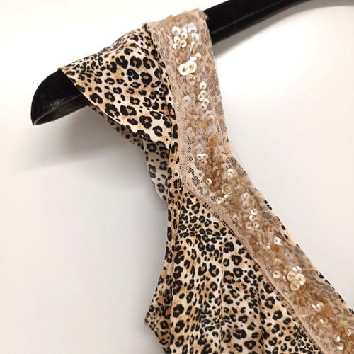 Liu Jo Summer Mini Dress S Leopard Print with Deep V Neck