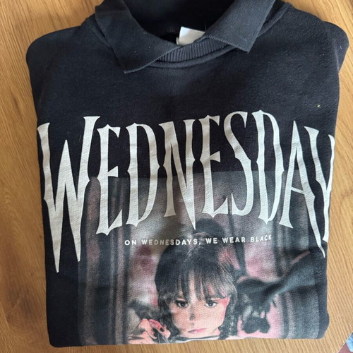 Wednesday Zara sweatshirt dress used for girls 8-9 years black