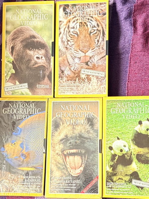 National Geographic documentary VHS set new, 5 tapes with Greek subtitles