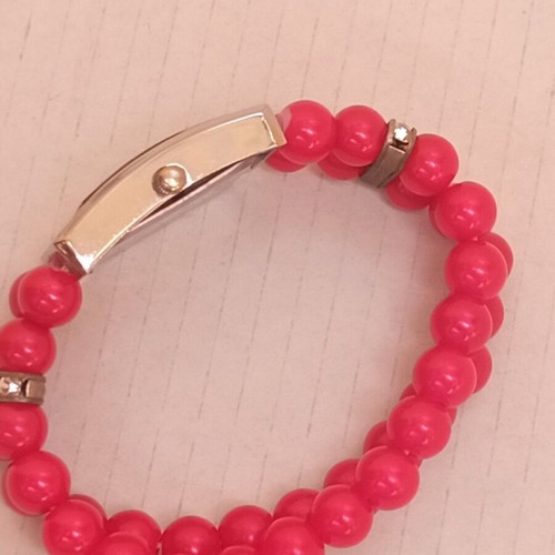 Adidas women's wristwatch bracelet used, red, new battery