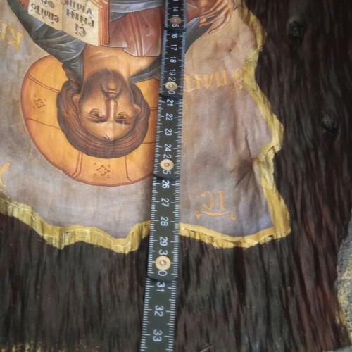 Christ image on tree trunk like new