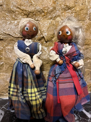 Traditional wooden dolls used, set of 2 from Epirus