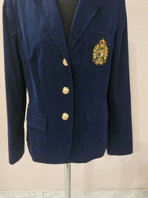 Ralph Lauren blazer used, blue, gold buttons and crest, size L