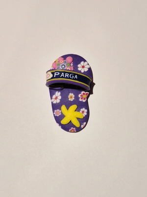 3D Purple Parga Slipper Refrigerator Magnet New Polymer Clay