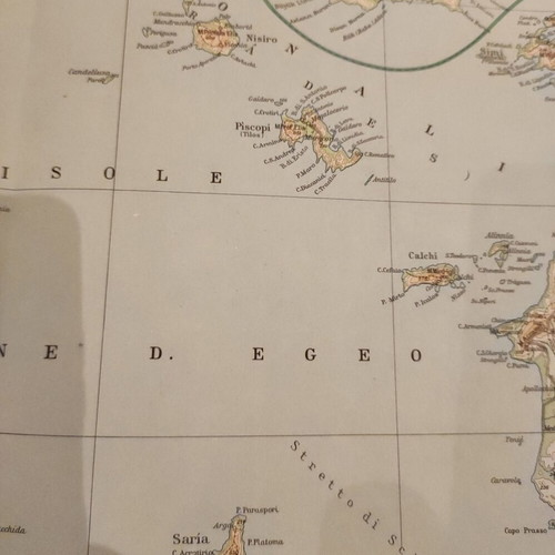 Italian map 1941 L'Egeo e L' Anatolia Occidentale used, Aegean and Western Anatolia