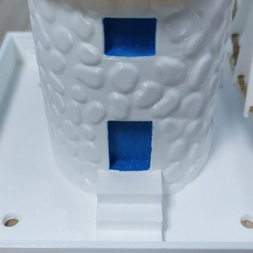 Milos Windmill Flowerpot 3D printed and hand painted