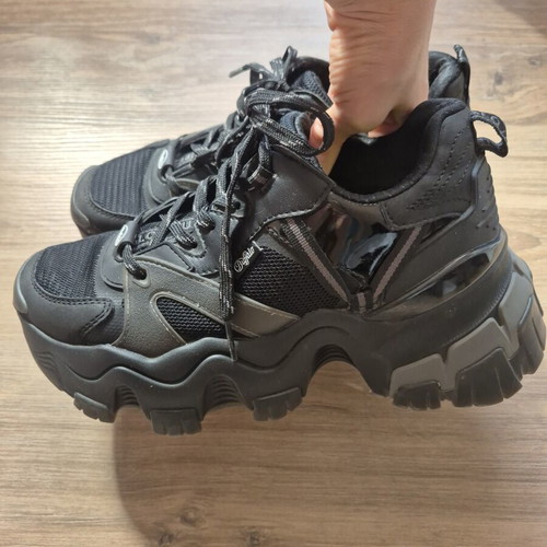 Buffalo Vegan platform sneakers size 38 used, black