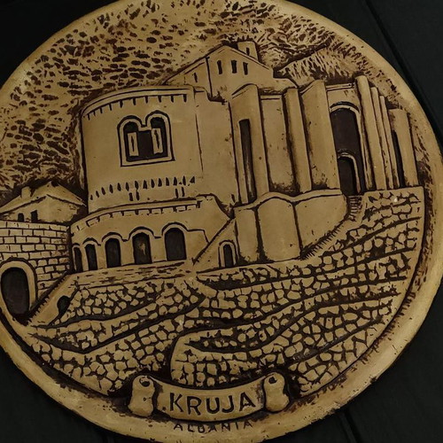 Collectible ceramic wall plate Kruja Castle Albania like new