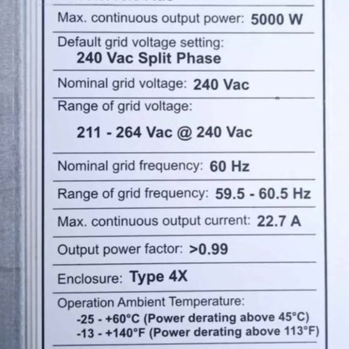 Inverter new American model for caravans, no battery support