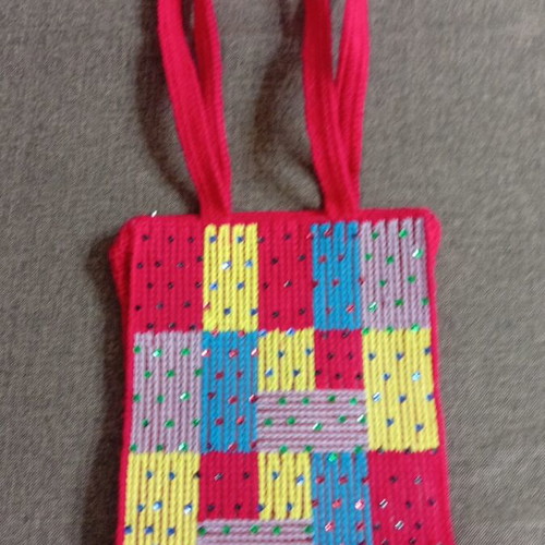 Vintage Patchwork Shoulder Bag Alexi Andriotti new, red and yellow