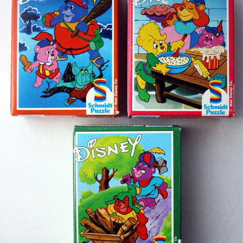3 Mini Puzzles 90's Gummi Bear Schmidt Disney West Germany New