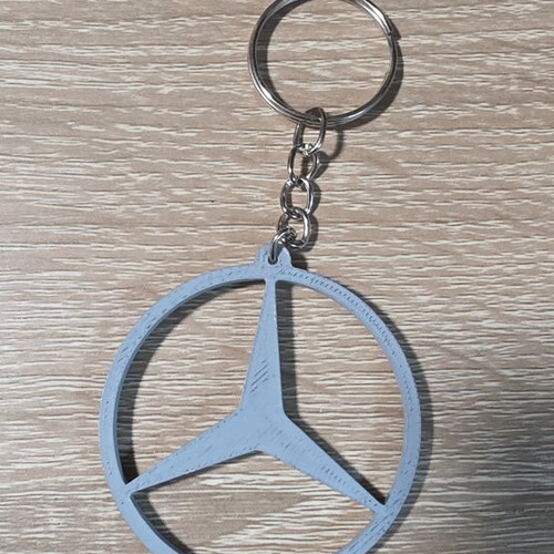 Mercedes-Benz 3D Printed Keychain, light grey
