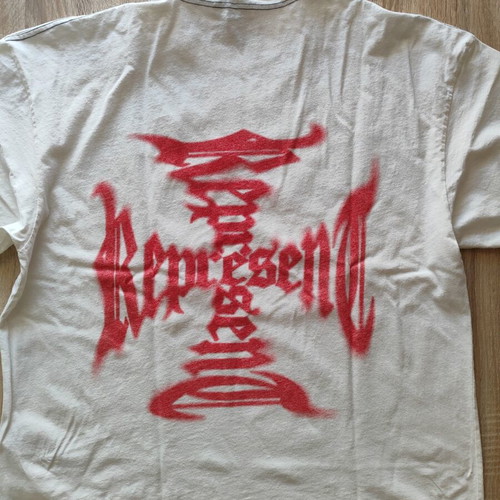 Represent MH T-Shirt V2 Ash White Size L Oversized