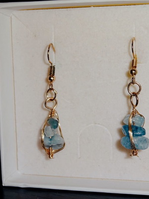 Handmade earrings with semi-precious stones